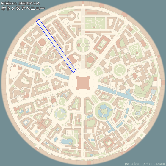 ポケモンレジェンズZ-A オトンヌアベニュー (ミアレシティ) マップ
