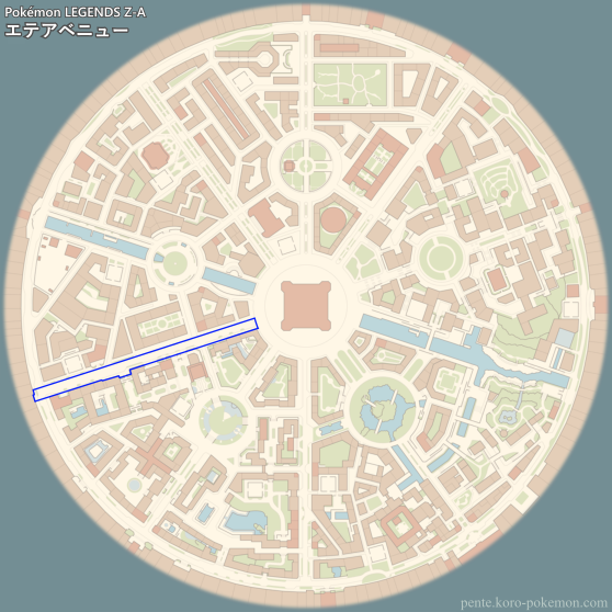 ポケモンレジェンズZ-A エテアベニュー (ミアレシティ) マップ
