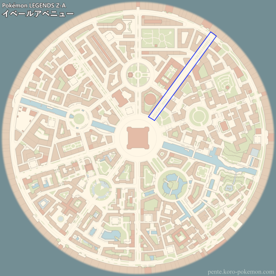 ポケモンレジェンズZ-A イベールアベニュー (ミアレシティ) マップ