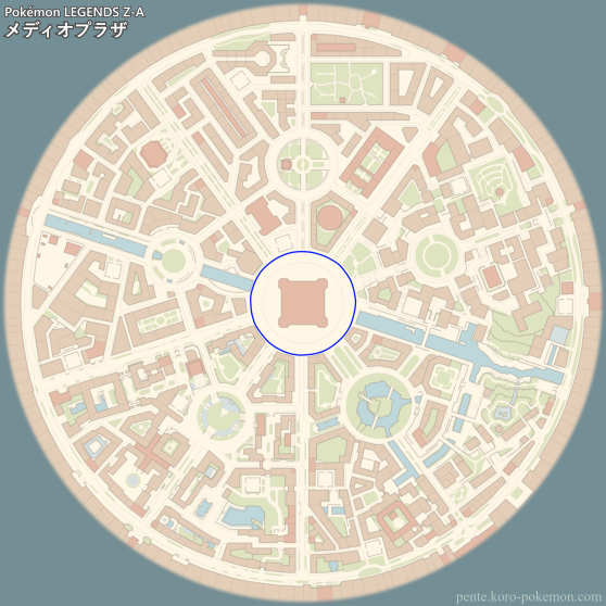 ポケモンレジェンズZ-A メディオプラザ (ミアレシティ) マップ