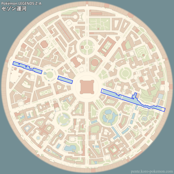 ポケモンレジェンズZ-A セゾン運河 (ミアレシティ) マップ