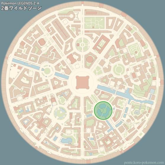 ポケモンレジェンズZ-A 2番ワイルドゾーン (ミアレシティ) マップ