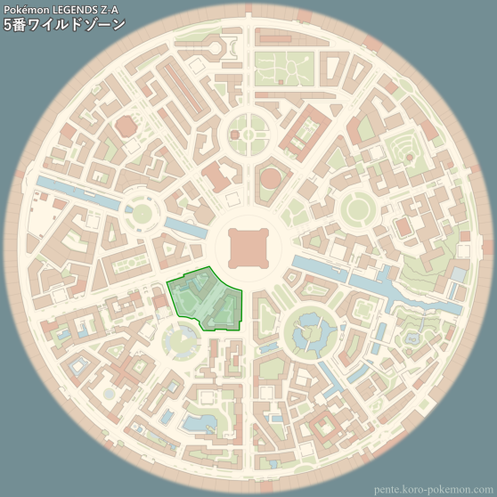 ポケモンレジェンズZ-A 5番ワイルドゾーン (ミアレシティ) マップ