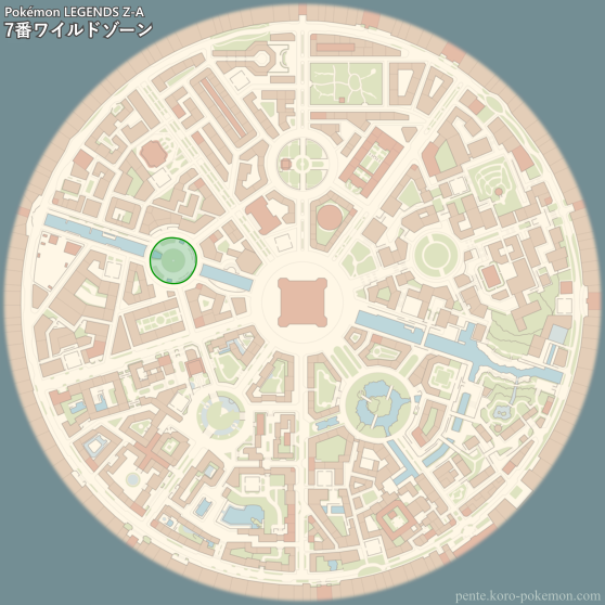 ポケモンレジェンズZ-A 7番ワイルドゾーン (ミアレシティ) マップ