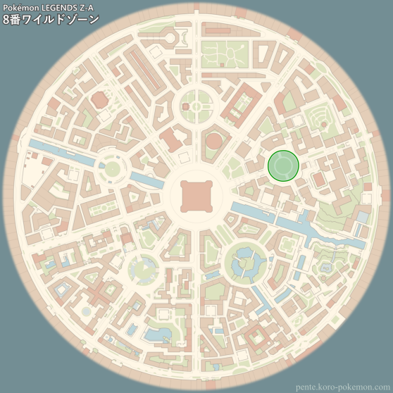ポケモンレジェンズZ-A 8番ワイルドゾーン (ミアレシティ) マップ
