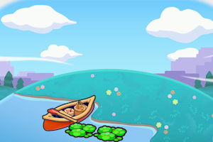 ぽこ あ ポケモン　水辺の小舟