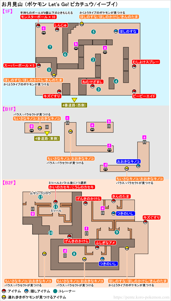 お月見山 ポケモン Let S Go ピカチュウ イーブイ攻略 レッツゴーピカブイ ポケモン王国攻略館